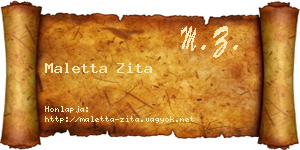 Maletta Zita névjegykártya