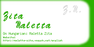 zita maletta business card
